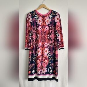 Eliza J. Floral Pink and Black Women's Dress Size 2